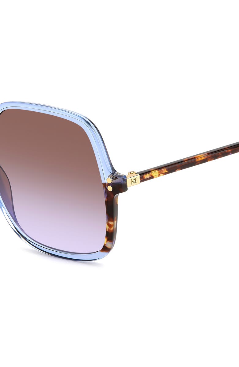 Carolina Herrera 56mm Square Sunglasses, Alternate, color, Azure