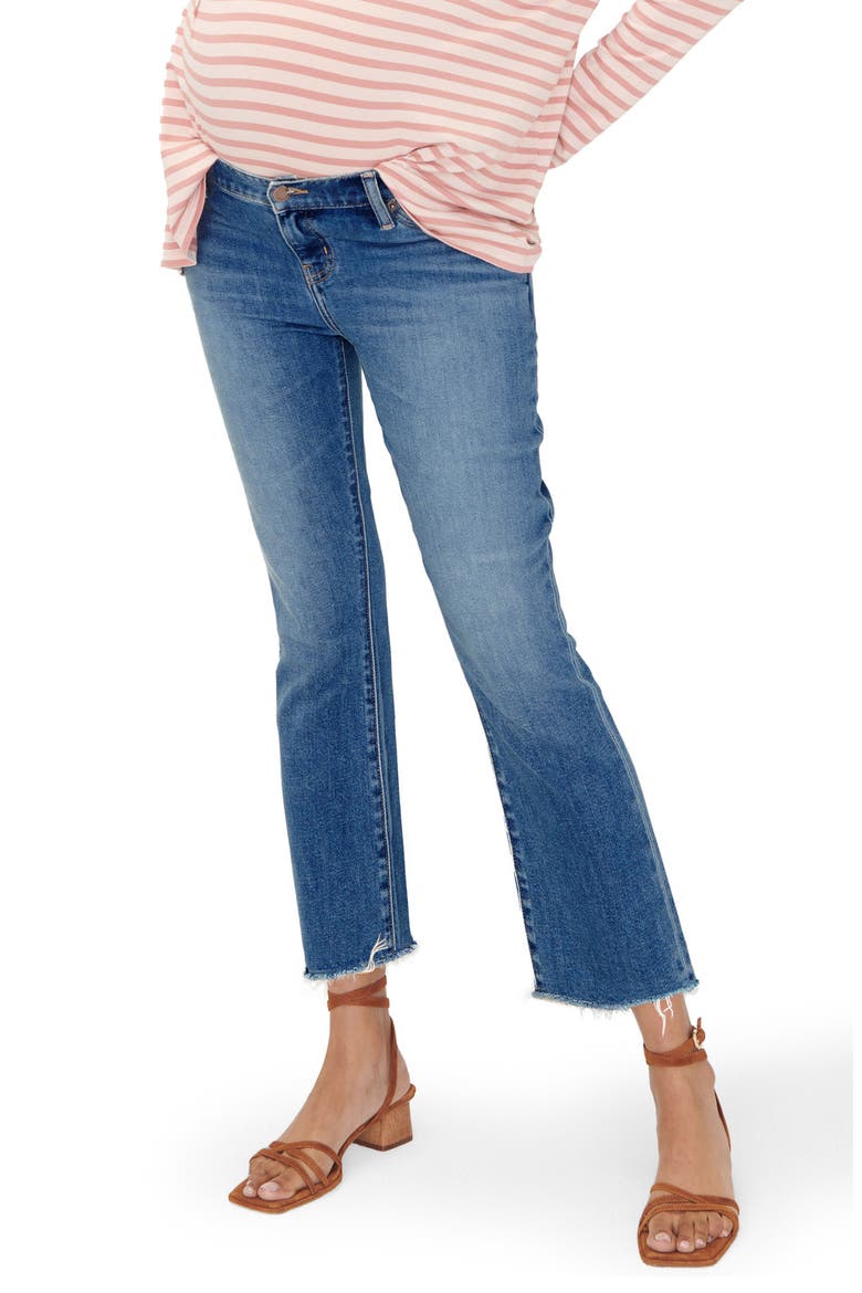 The Under The Bump Crop Maternity Jeans, Main, color, INDIGO