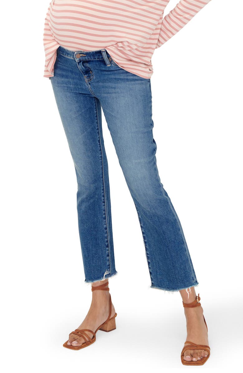 HATCH The Under The Bump Crop Maternity Jeans, Main, color, Indigo