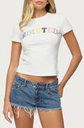 EDIKTED Patchwork Logo Baby Tee