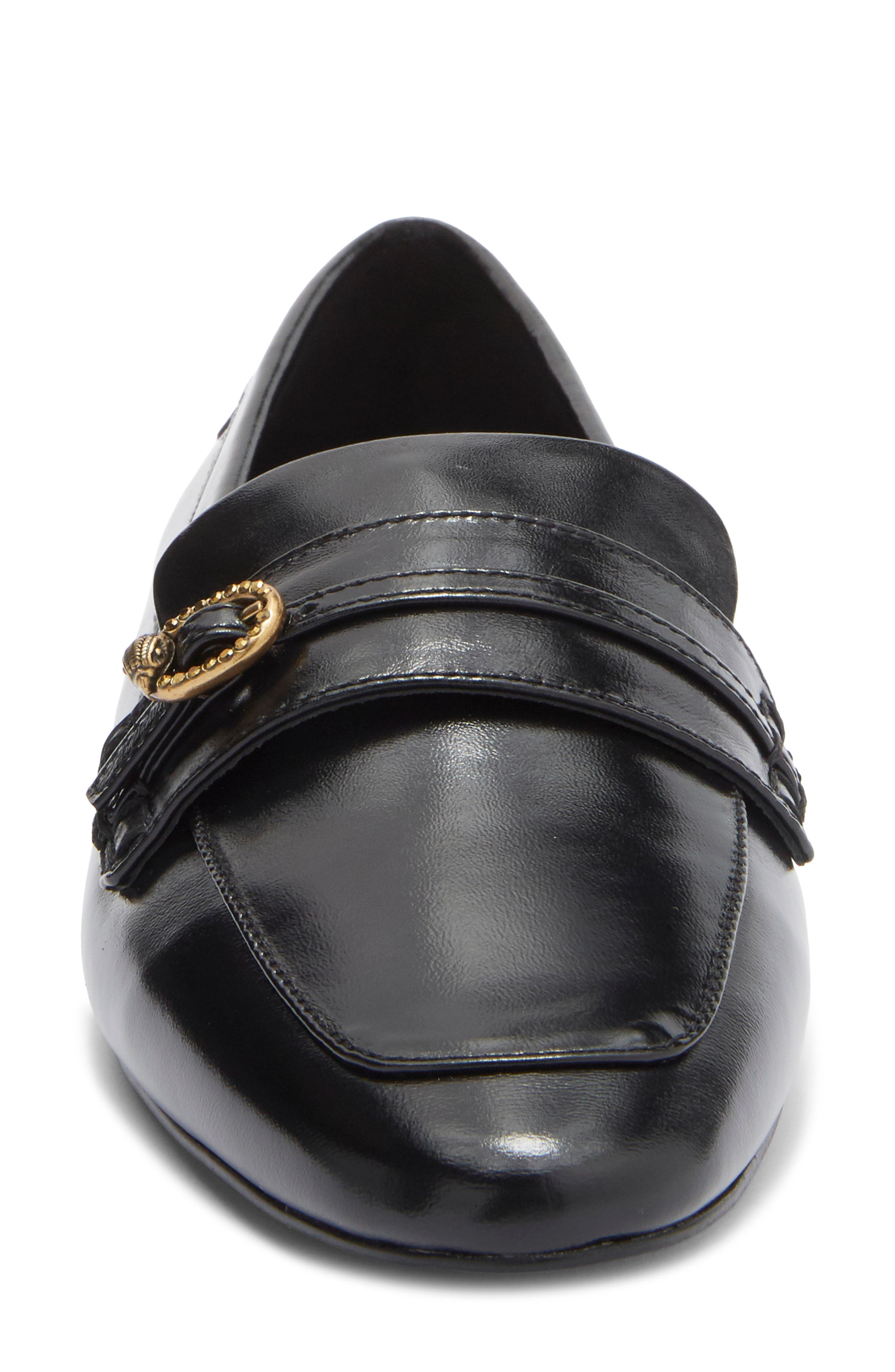 Kurt Geiger London Mayfair Slim Apron Toe Loafer, Alternate, color, Black