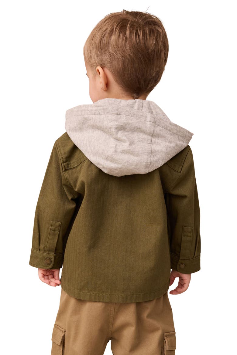 Kids' Graphic T-Shirt & Hooded Jacket Set, Alternate, color, GREEN