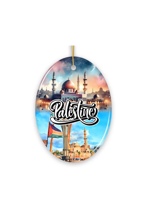 Palestine Heritage Landmark Oval Ceramic Ornament