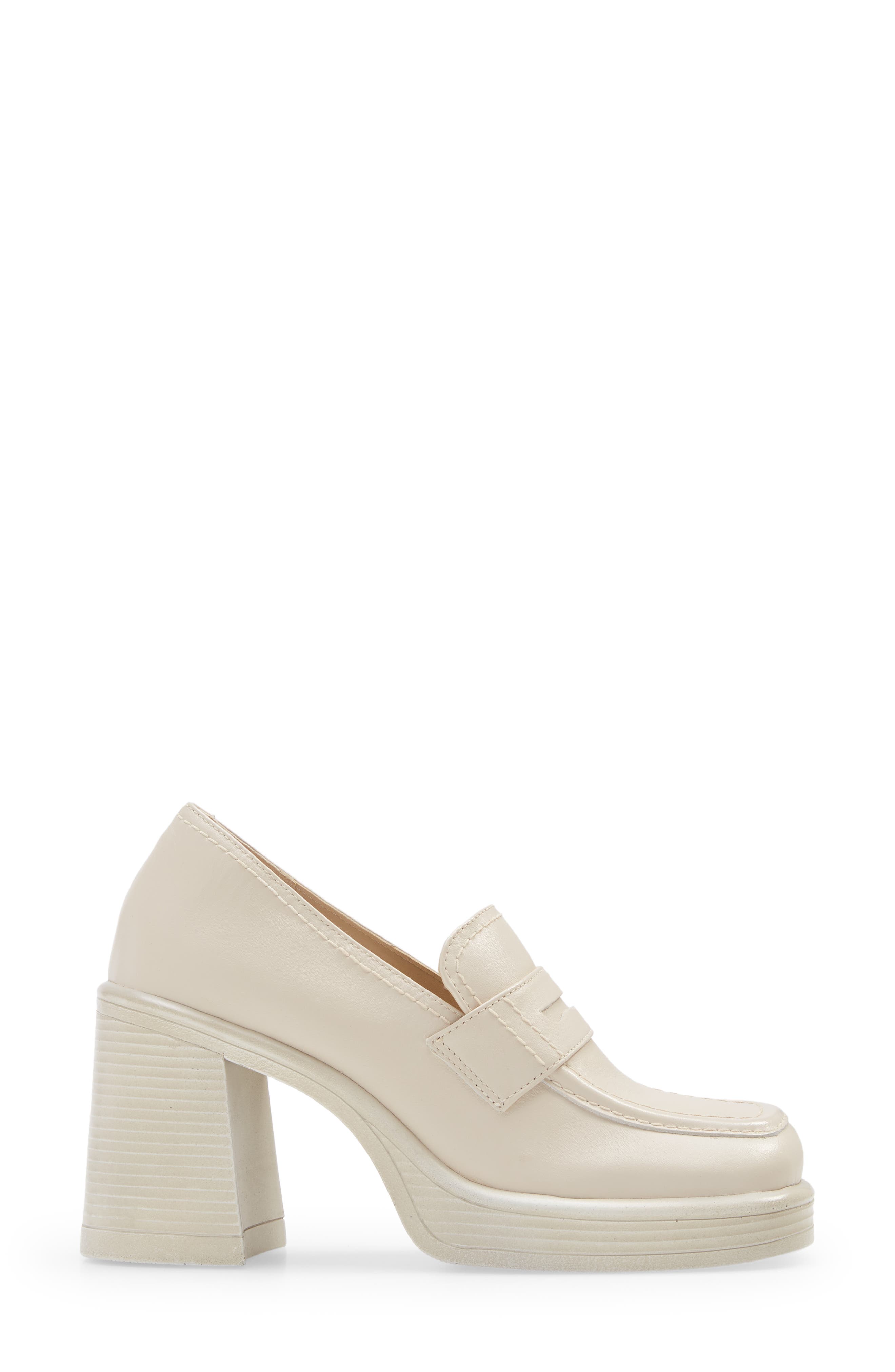 Fulfill Platform Loafer, Alternate, color, BONE LEATH