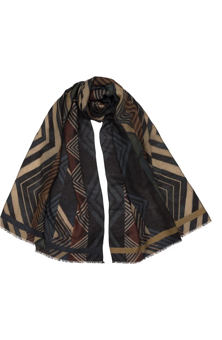 Elizabetta Corvara - Wool Scarf, Main, color, Charcoal