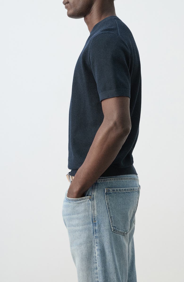 MANGO Fine Knit T-Shirt, Alternate, color, Navy