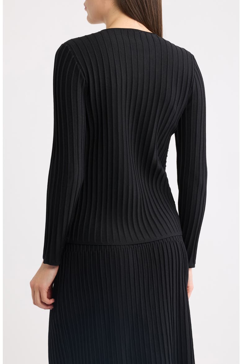 Sunburst Rib Cardigan, Alternate, color, ANNE BLACK