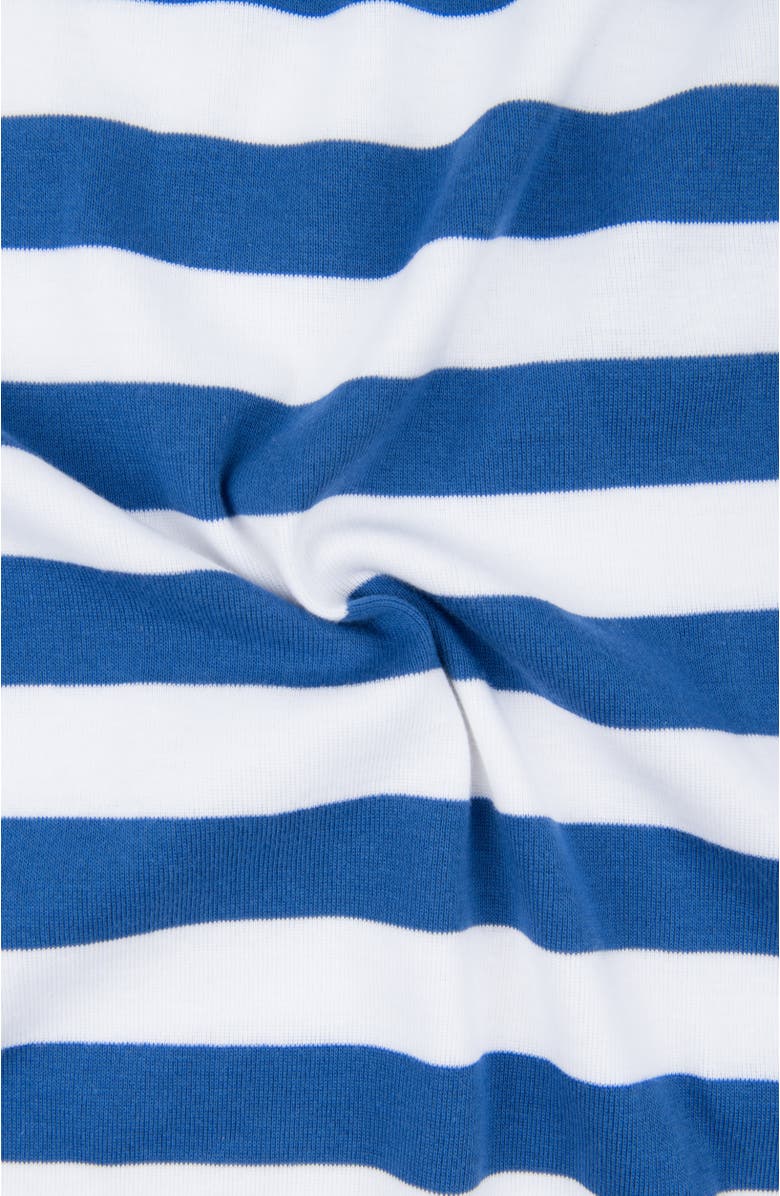 Leveret Kids Two-Piece Striped Cotton Matching Family Pajamas, Alternate, color, Blue & White