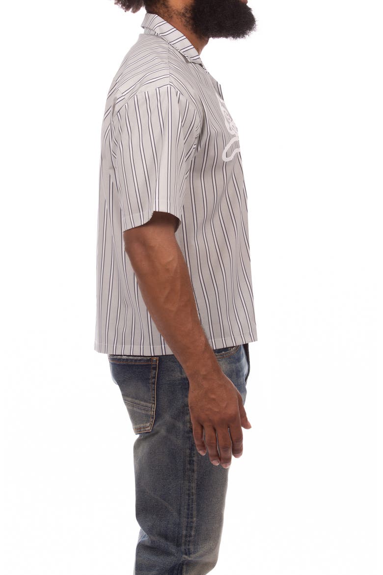 Giant Stripe Cotton Camp Shirt, Alternate, color, MICROCHIP