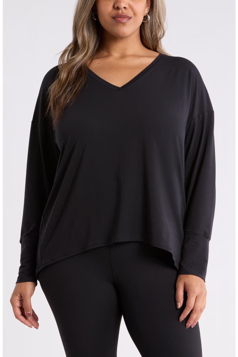 Breathe Long Sleeve T-Shirt, Main, color, BLACK