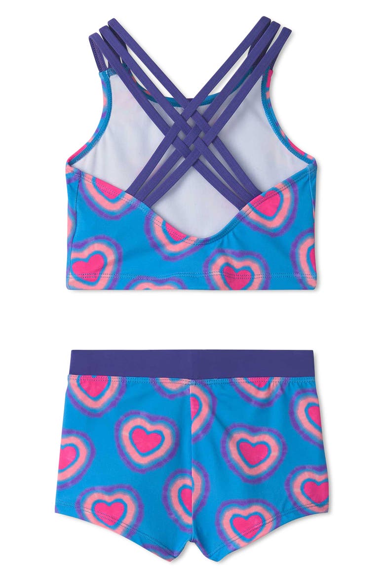 Kids' Glowing Hearts Two-Piece Swimsuit, Alternate, color, BLITHE