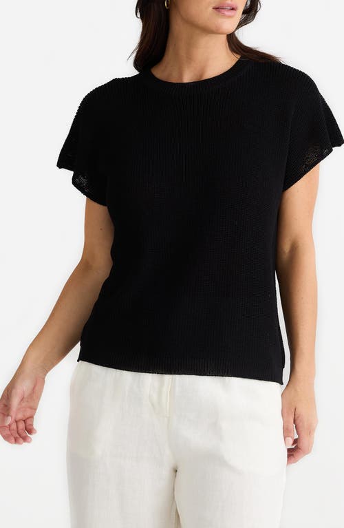 BRAVE + TRUE BRAVE+TRUE LIMO SHORT SLEEVE KNIT SWEATER