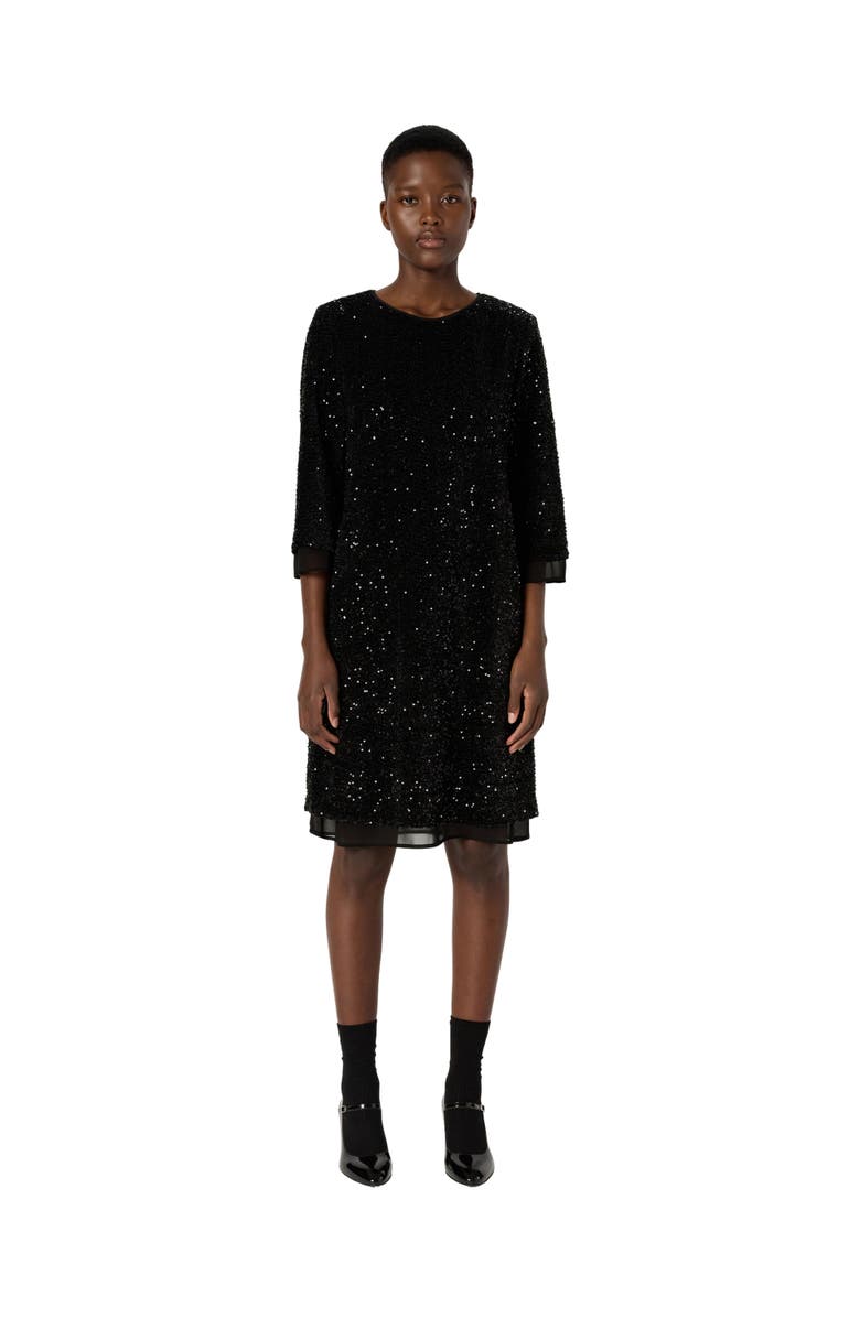 GERARD DAREL Liora Sequin Dress, Main, color, Black