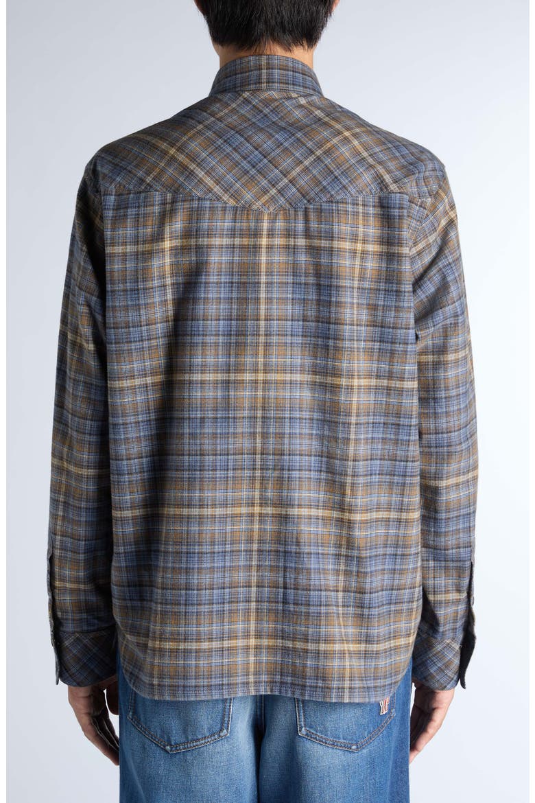 Plaid Cotton Overshirt, Alternate, color, BLUE PLAID