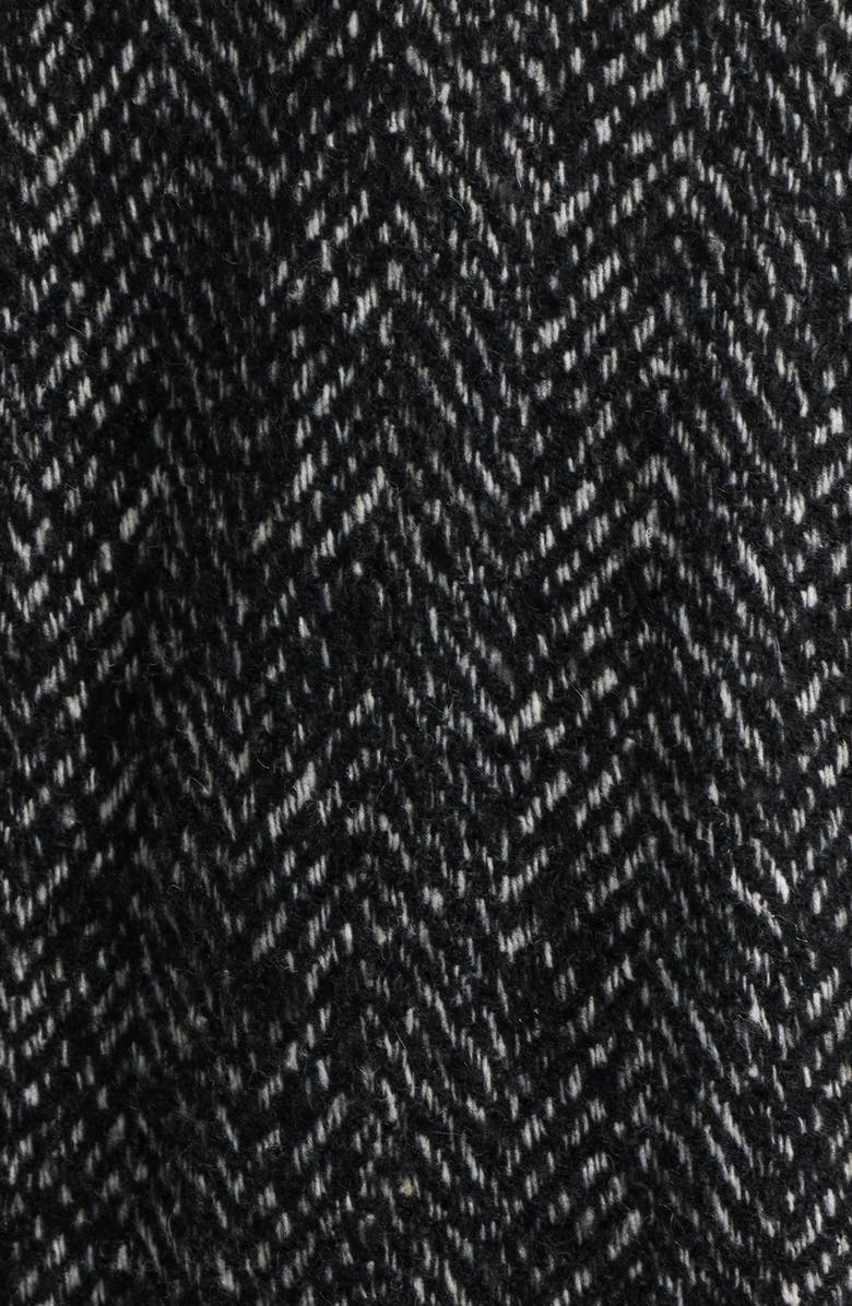 Sam Edelman Reefer Single Breasted Wool Blend Twill Jacket, Alternate, color, Black