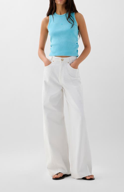 Scalpers Rib Gather Side Tee In Blue