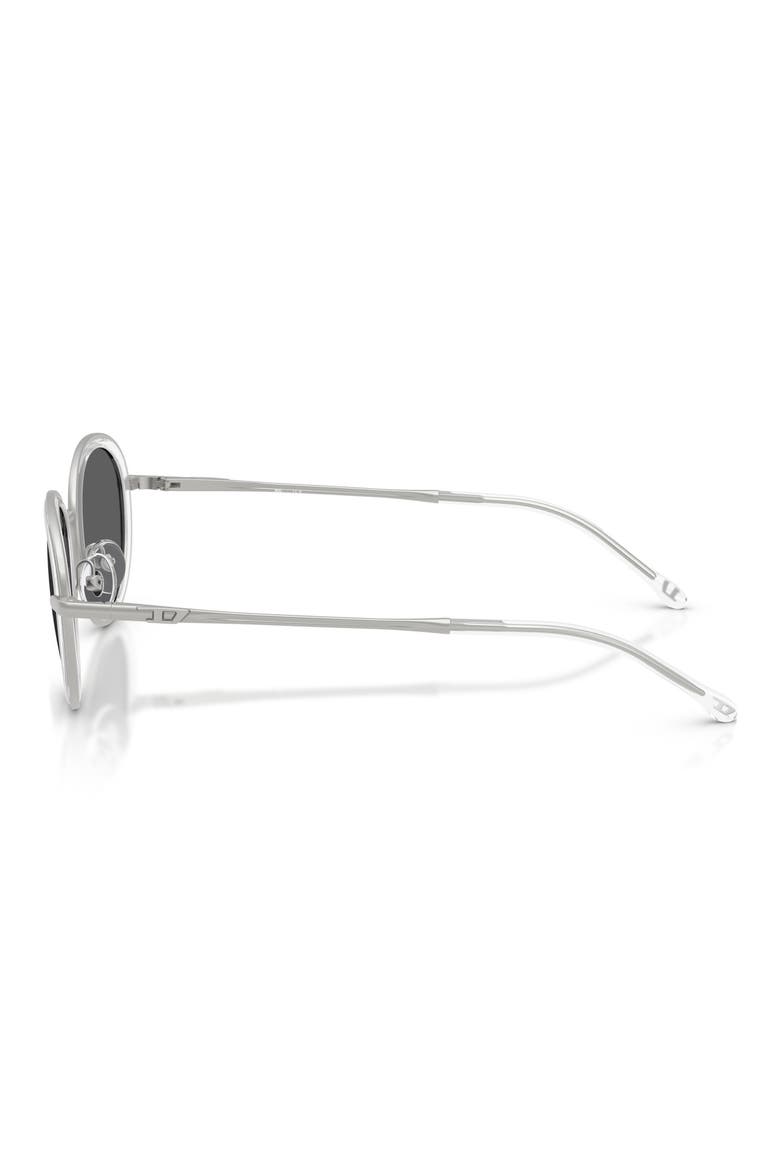 DL1018 51mm Oval Sunglasses, Alternate, color, MATTE SILVER / DARK GREY