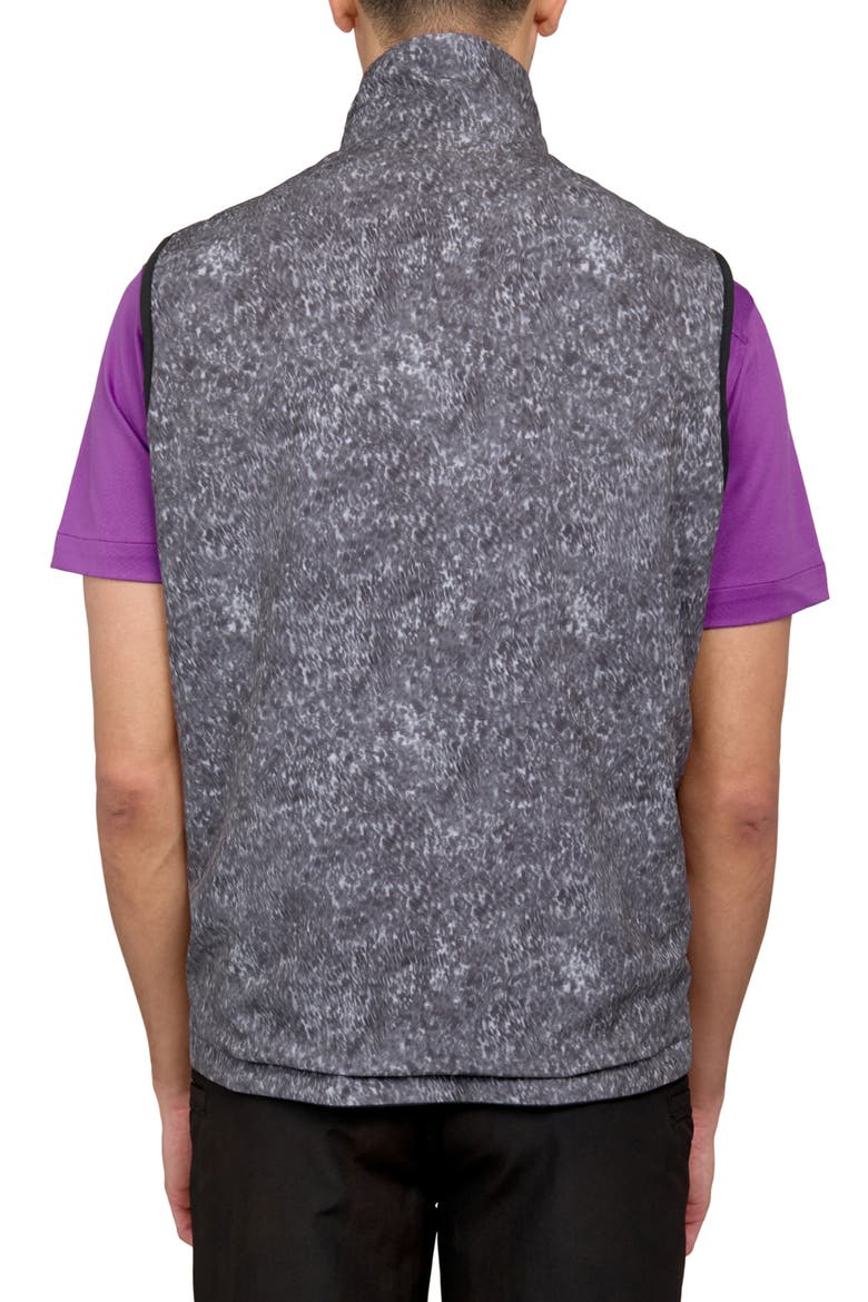 Regular Fit Texture Print Recycled Performance Reversible Vest, Alternate, color, BLACK