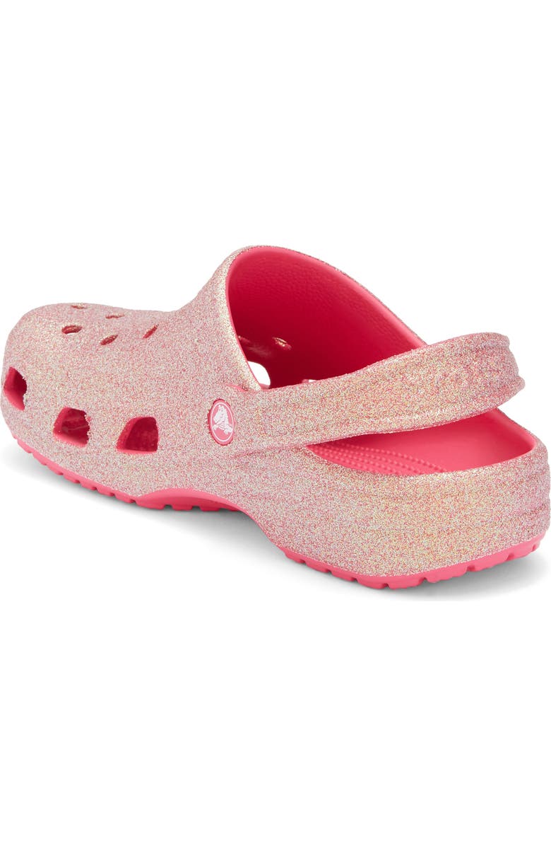 CROCS Kids' Classic Iridescent Glitter Clog, Alternate, color, Dragon Fruit
