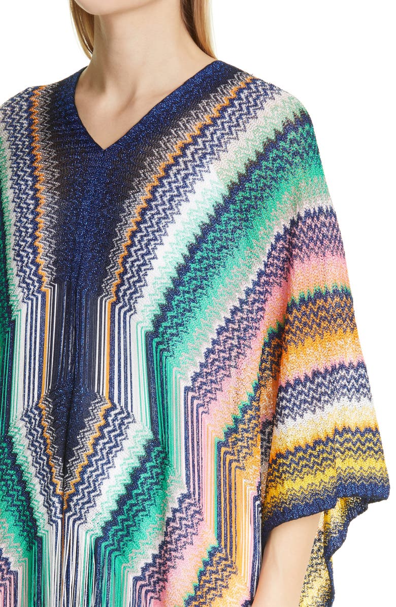 Missoni Metallic Zigzag Poncho, Alternate, color, 