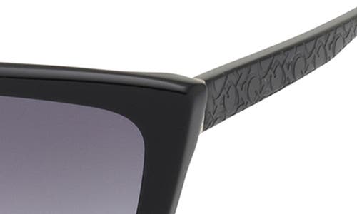 Guess 55mm Square Sunglasses In Shiny Black/gradient Smoke