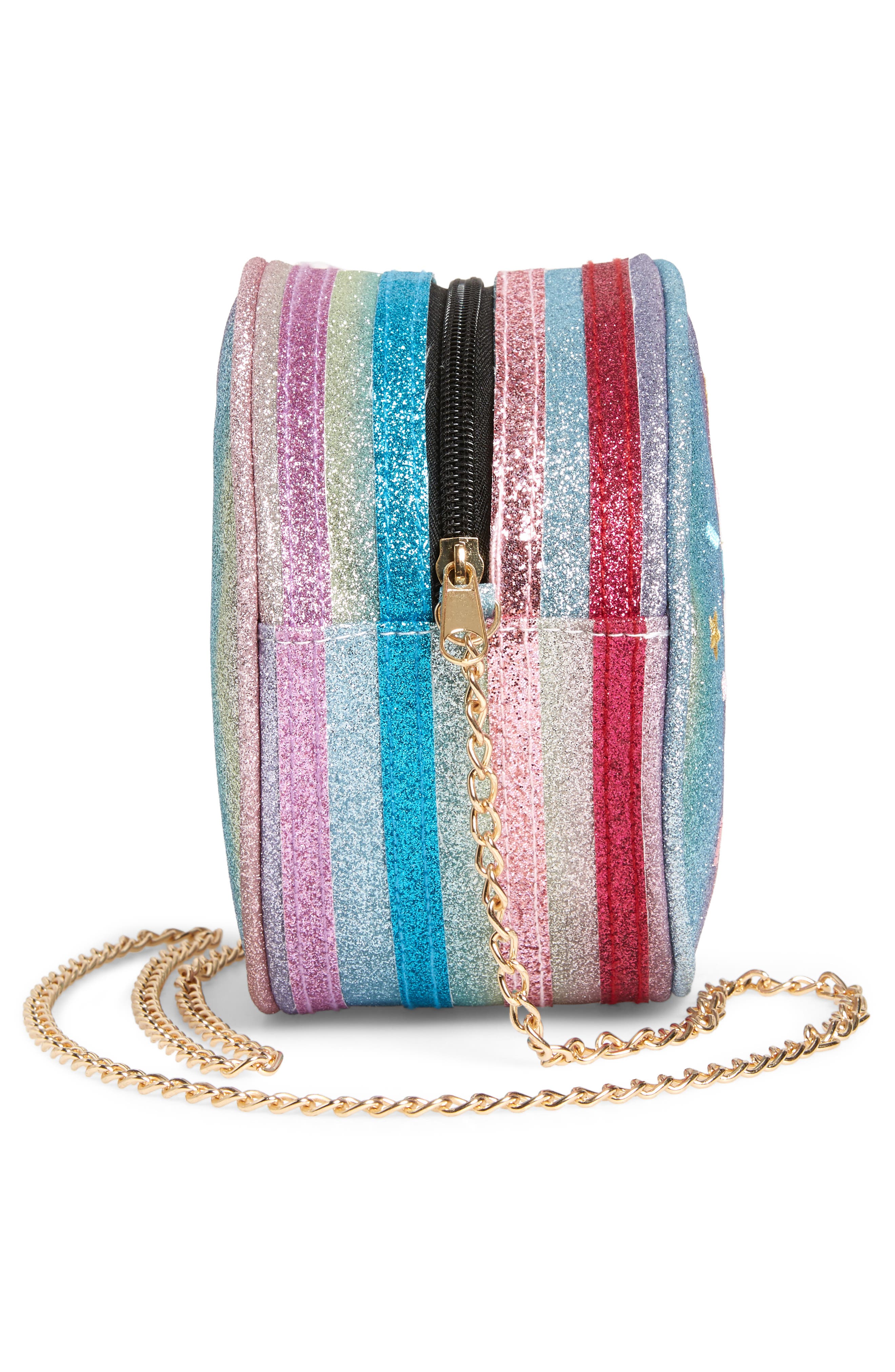 Capelli New York Glitter Rainbow Cake Crossbody Bag, Alternate, color, 