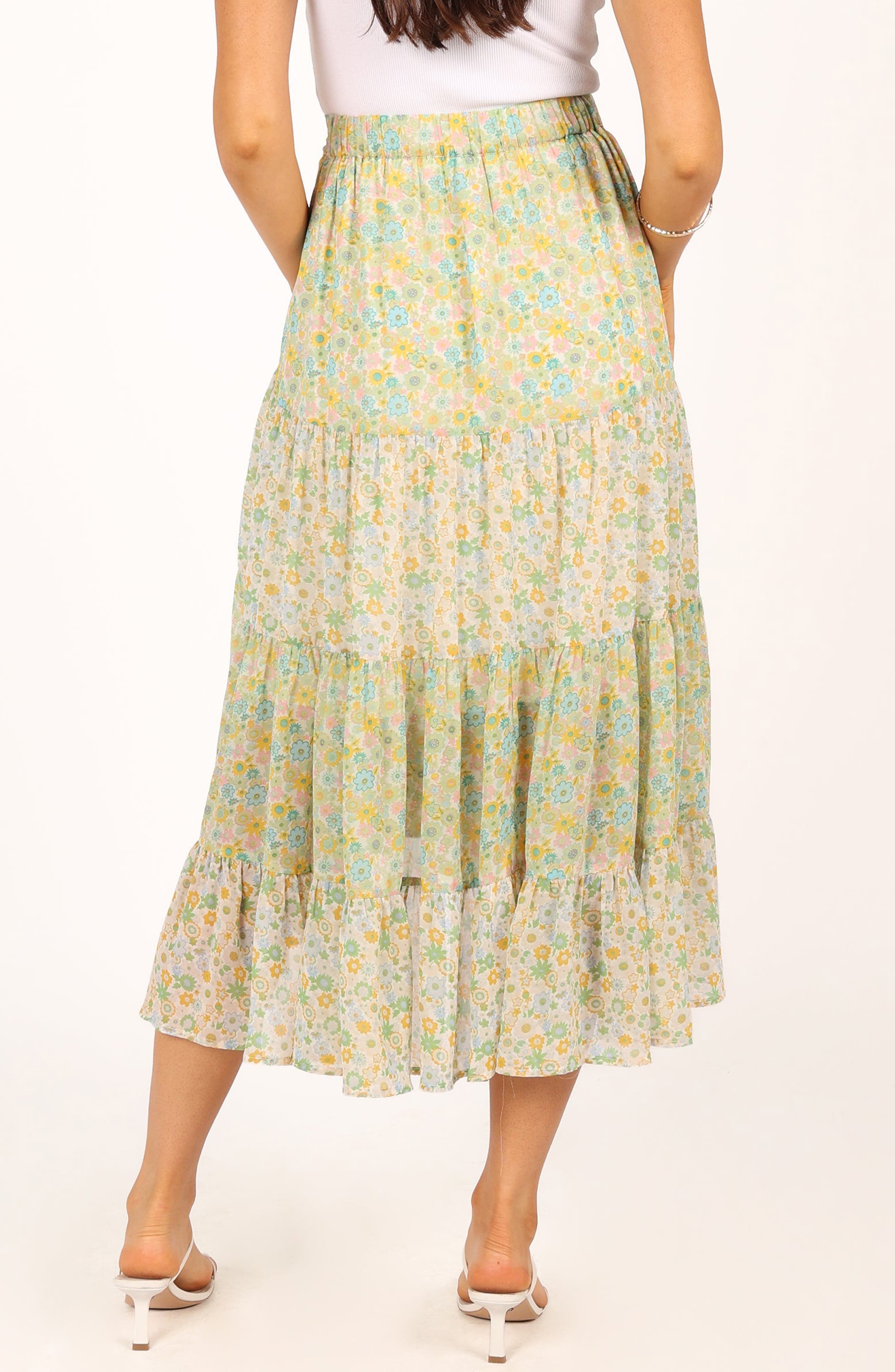 Petal & Pup Webster Tiered High-Low Midi Skirt (Women) | Nordstromrack