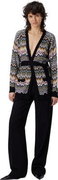 Missoni Relaxed Fit Cardigan With Belt And Chevron Pattern