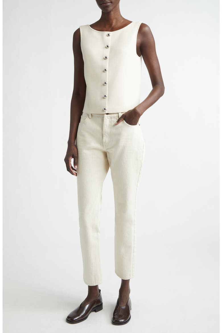 Button Front Sweater Vest, Alternate, color, ECRU