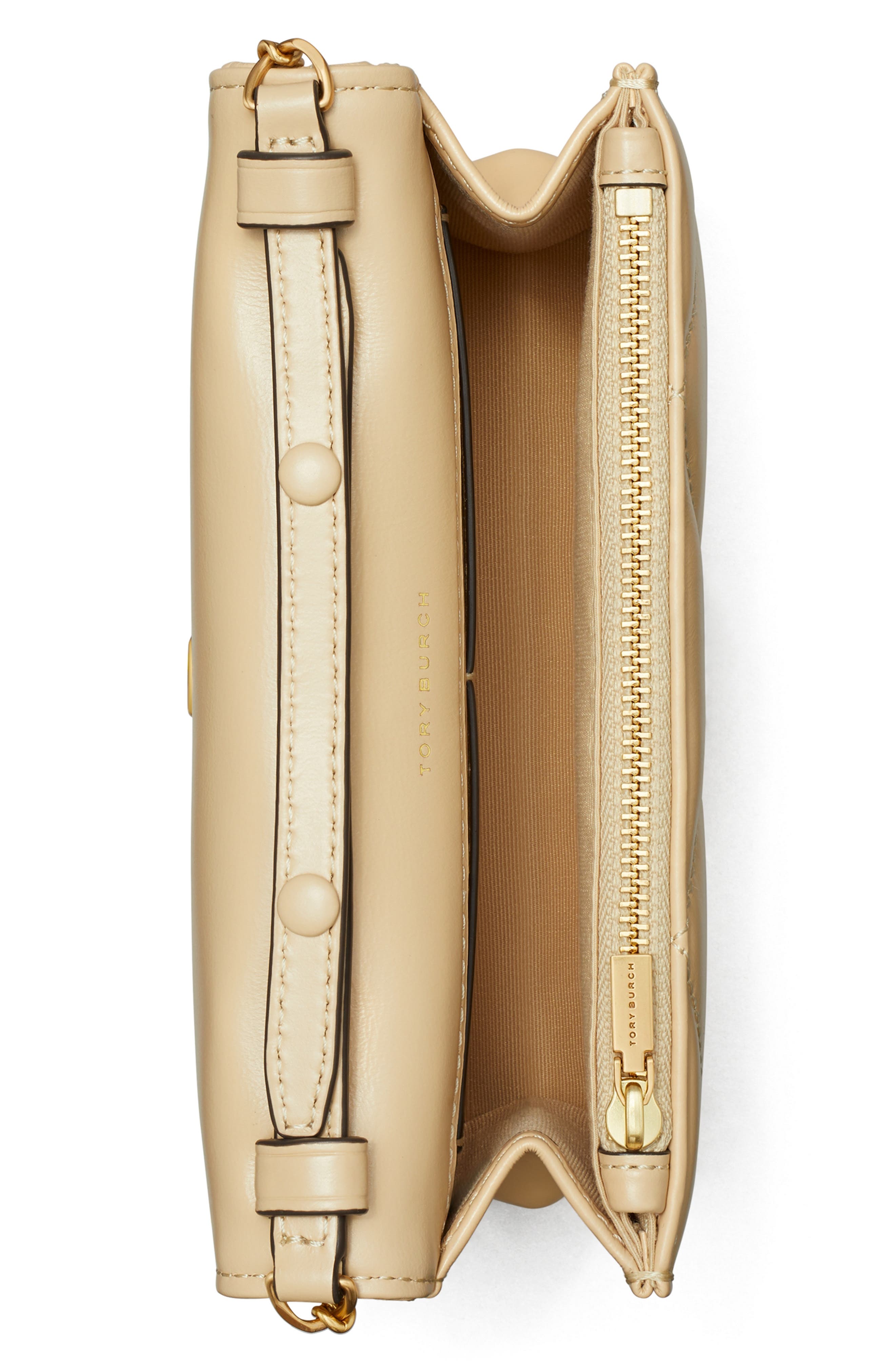 Kira Pavé Logo Diamond Quilted Leather Crossbody Bag, Alternate, color, VANILLA SOFT SERVE