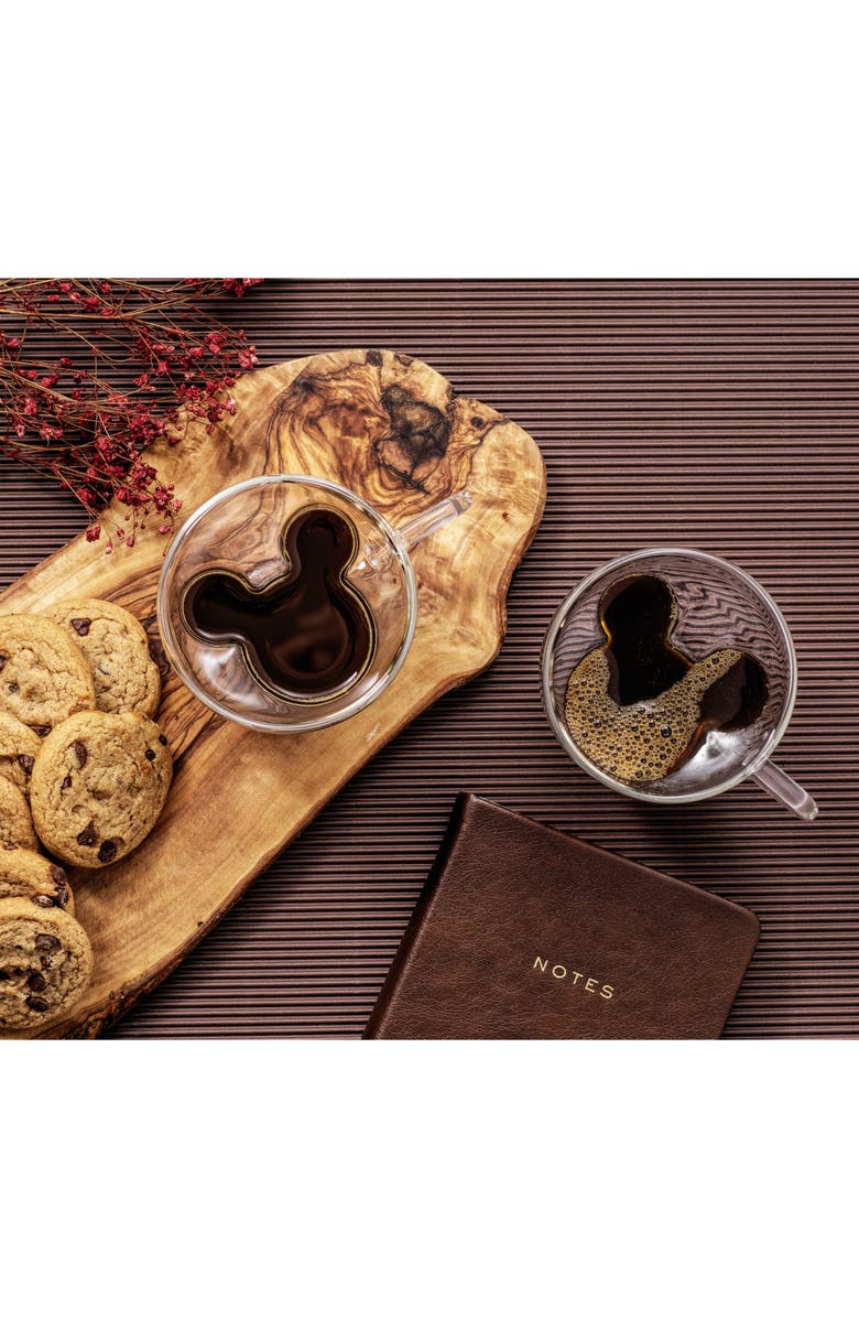 JoyJolt Disney Mickey Espresso Cups - Set of 2, Alternate, color, Clear