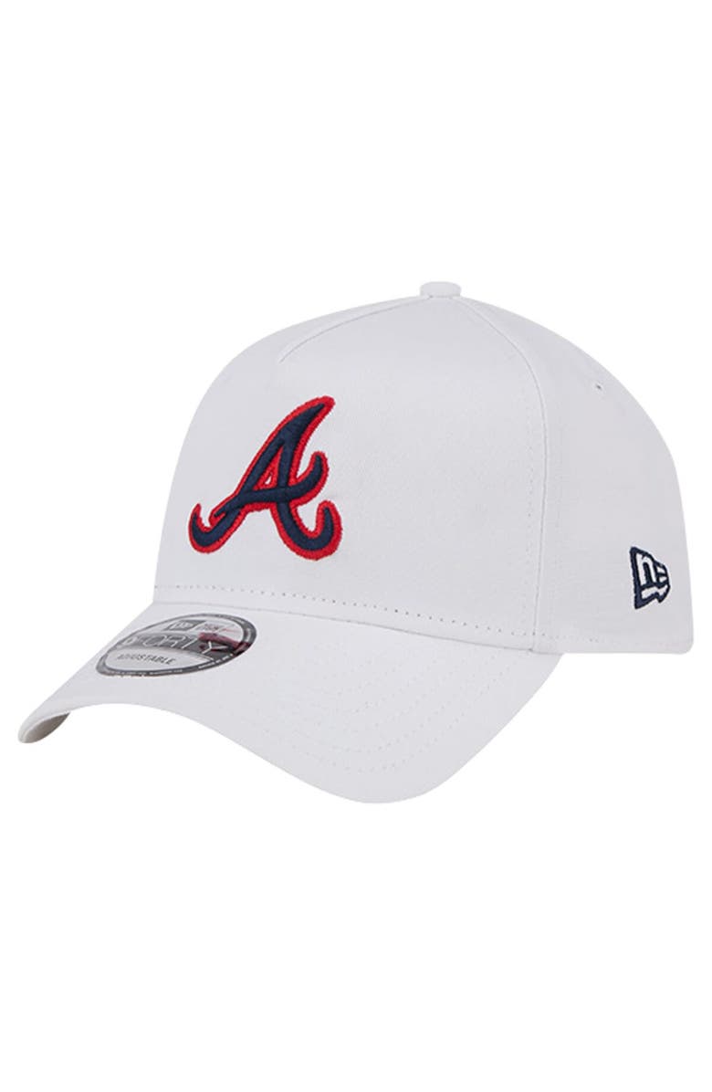 New Era Men's New Era White Atlanta Braves TC A-Frame 9FORTY Adjustable Hat, Main, color,
