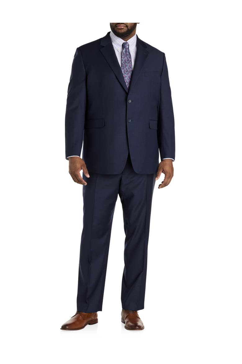 Big & Tall Mini Neat Suit Jacket, Alternate, color, NAVY