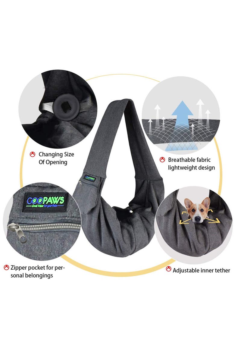 Comfy Pet Sling Bag, Alternate, color, Gray