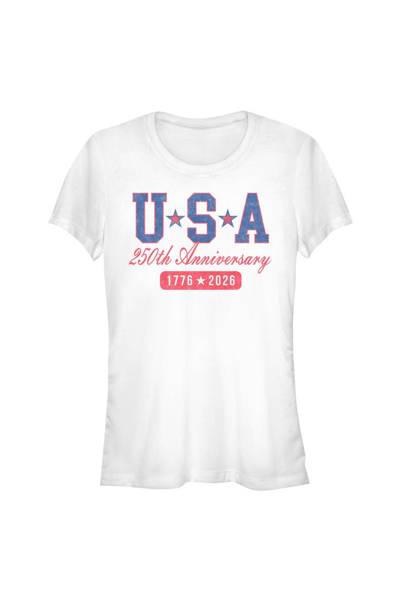 Juniors Lost Gods 1776 USA 250th Anniversary T Shirt, Main, color, White