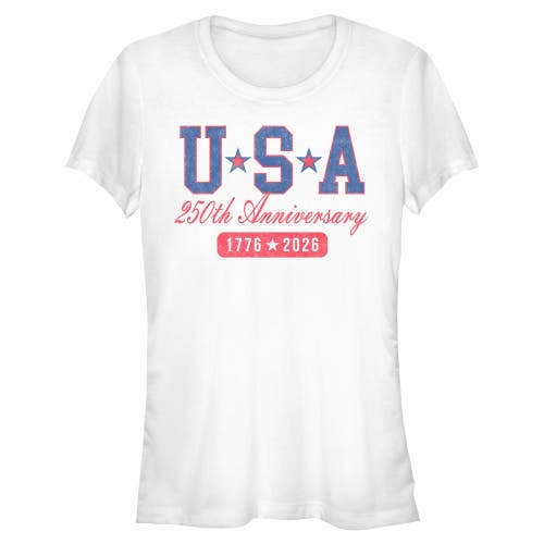 Lost Gods Juniors  1776 Usa 250th Anniversary T Shirt In White