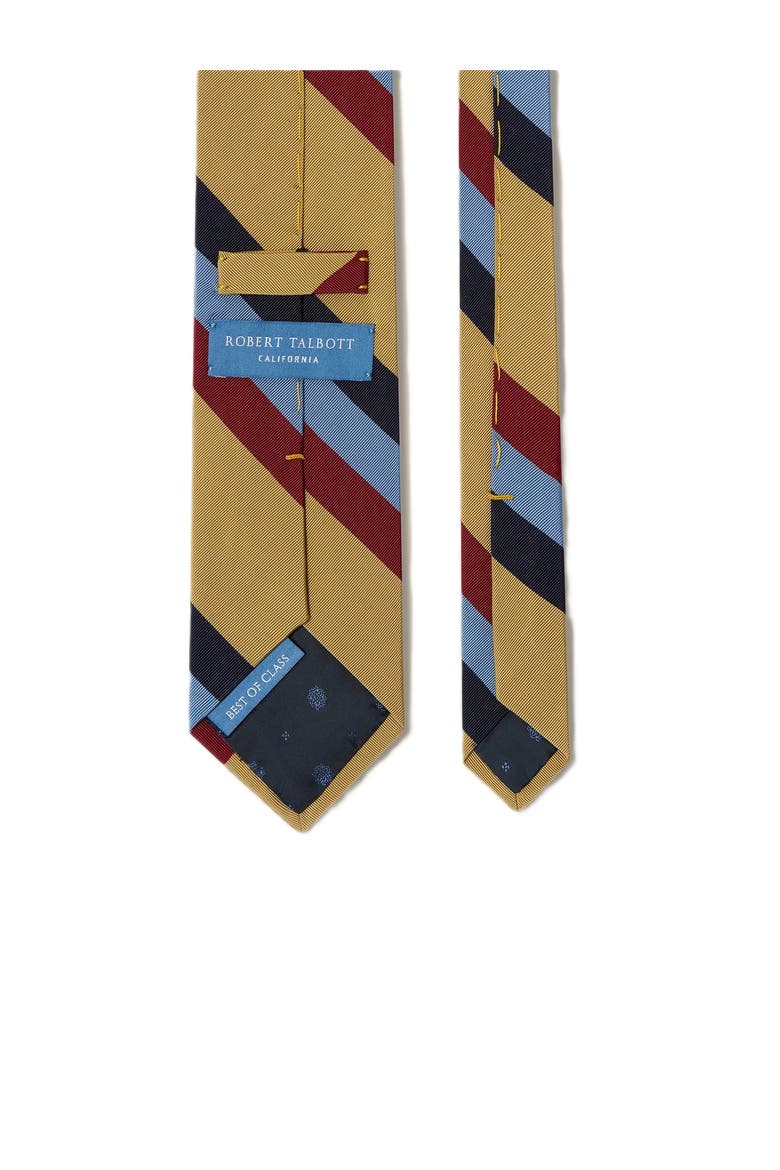 Robert Bold Silk Cotton Stripe Best of Class Necktie, Alternate, color, Gold Multi
