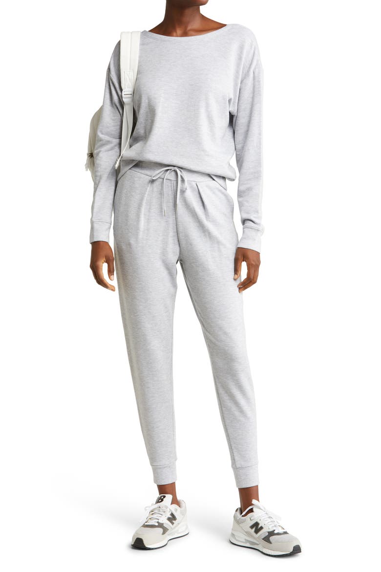Cozy Twist Pullover Sweatshirt, Alternate, color, GREY LIGHT HEATHER
