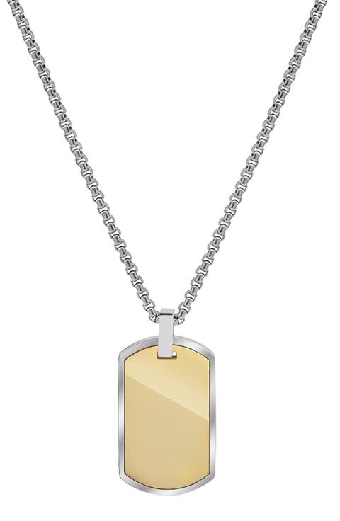 Men's Stainless Steel Dog Tag Pendant Necklace