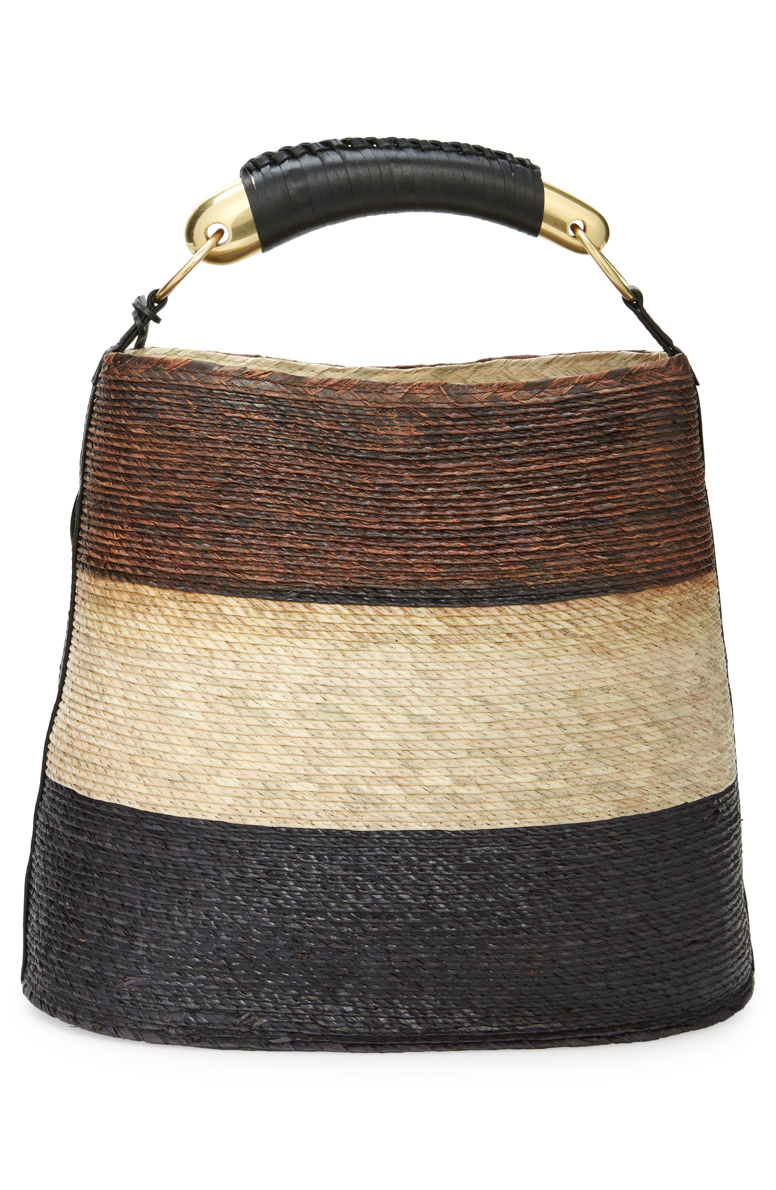 Altuzarra Watermill Top Handle Straw Bucket Tote, Alternate, color, 