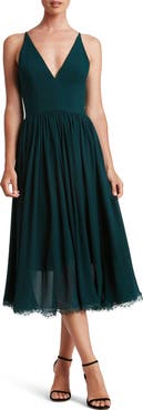 Dress the Population Alicia Mixed Media Midi Dress