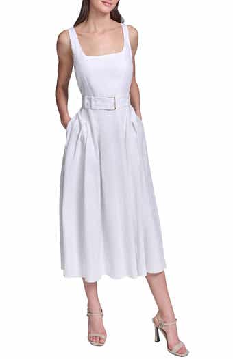 KARL LAGERFELD Belted Fit & Flare Dress
