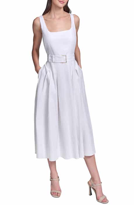 KARL LAGERFELD Belted Fit & Flare Dress