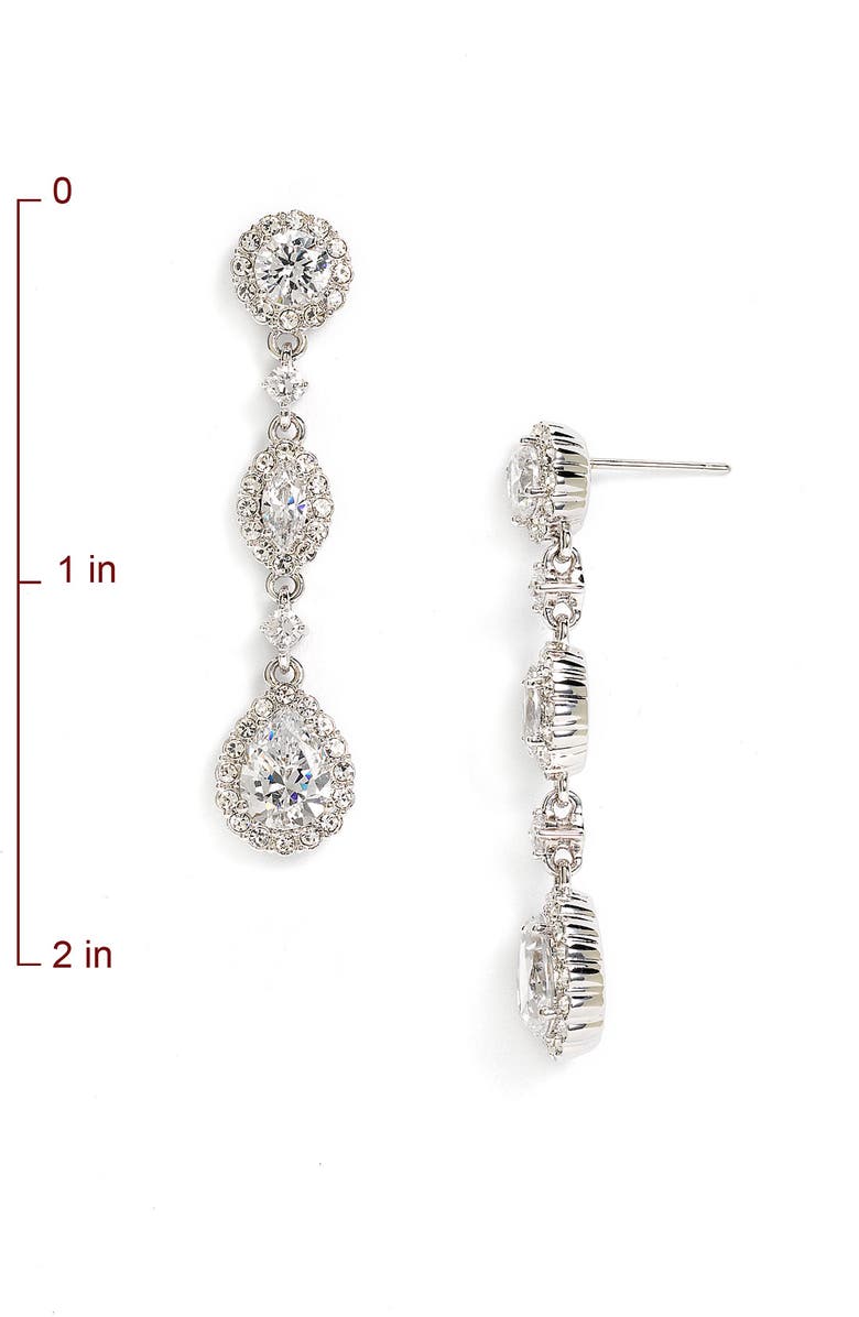 Nadri Framed Cubic Zirconia & Crystal Drop Earrings, Alternate, color,