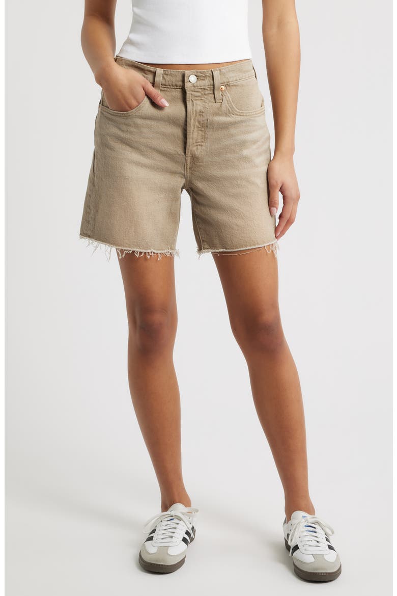 501® High Waist Mid Thigh Denim Cutoff Shorts, Main, color, CHIPPED WINTER TWIG