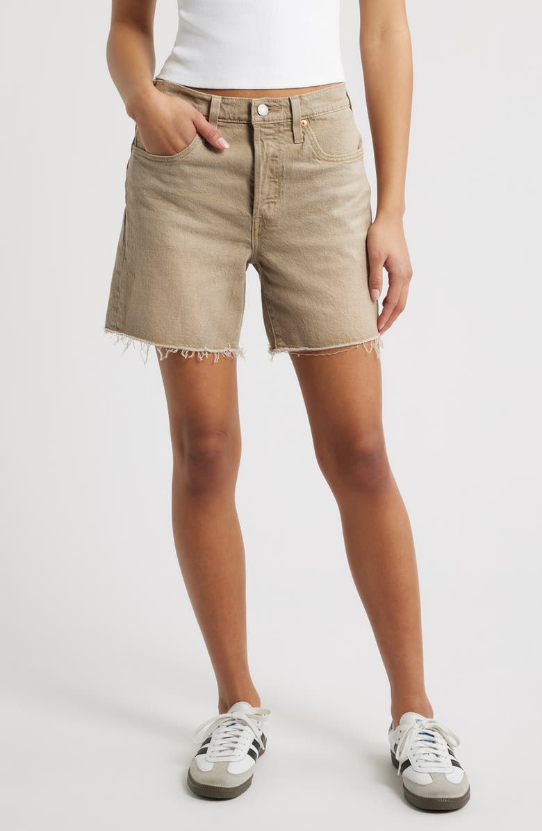 Levi's 501<sup>®</sup> High Waist Mid Thigh Denim Cutoff Shorts, Main, color, Chipped Winter Twig