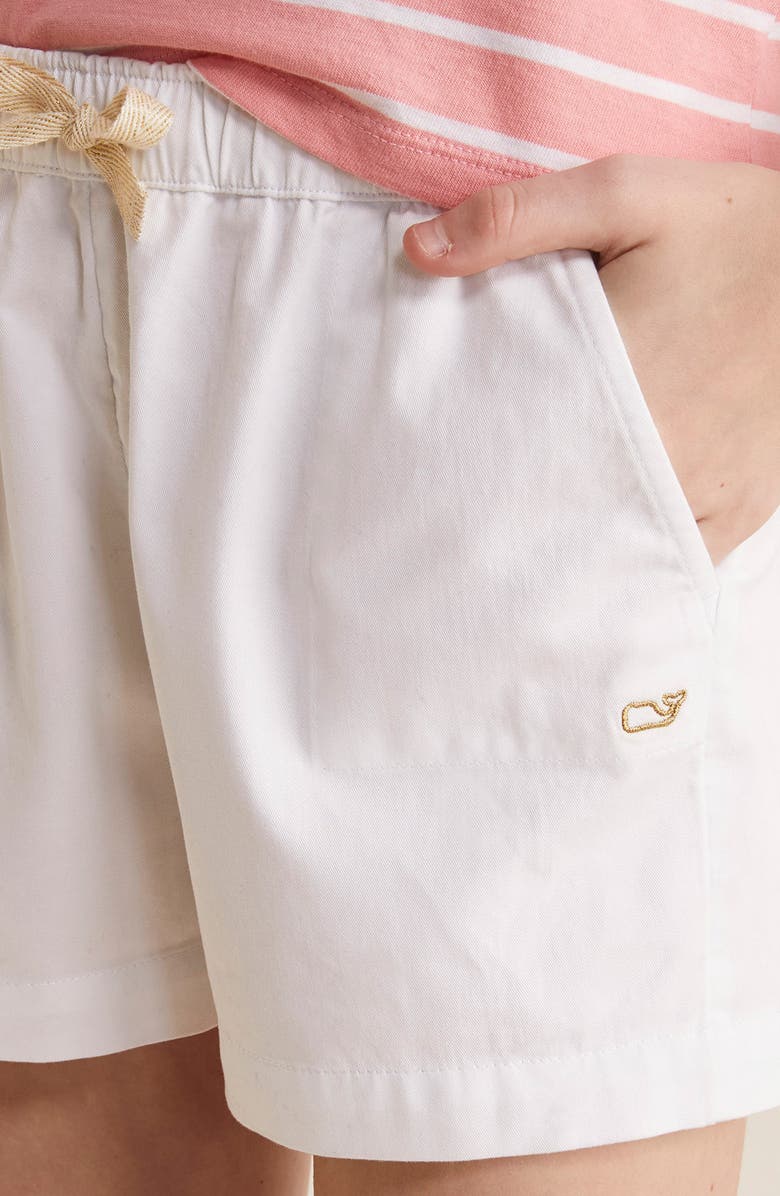 vineyard vines Kids' Stretch Cotton Twill Shorts, Alternate, color, White Cap