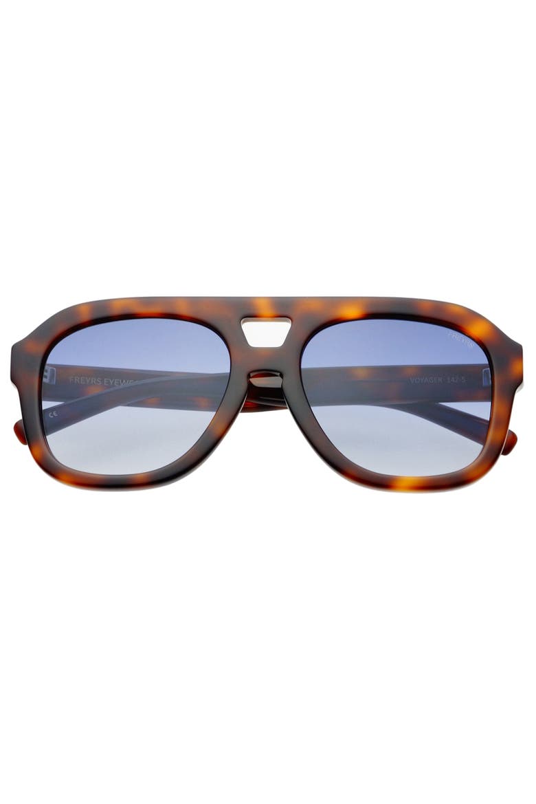 Voyager Oversized Aviator Sunglasses, Main, color, Tortoise / Blue