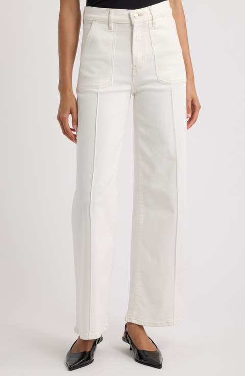 Le Slim Palazzo Pintuck High Waist Wide Leg Jeans