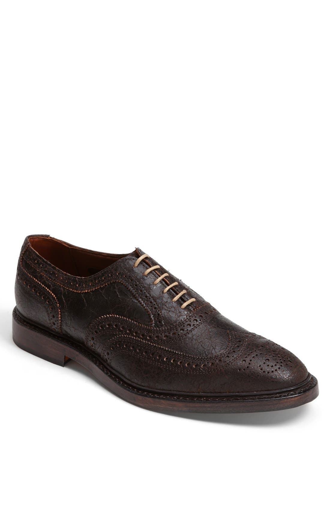 'McTavish' Wingtip, Main, color, BROWN CRACKLE LEATHER